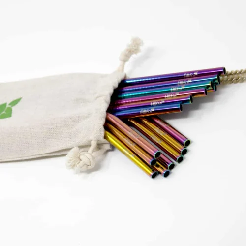 AllEco Edelstahl-Strohhalme 16er-Set Rainbow – Ansicht 2