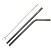 AllEco Edelstahl-Strohhalme 2er-Set Schwarz