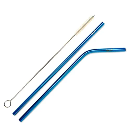 AllEco Edelstahl-Strohhalme 2er-Set Blau