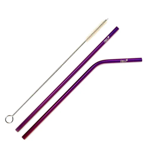 AllEco Edelstahl-Strohhalme 2er-Set Lila