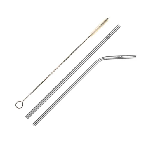 AllEco Edelstahl-Strohhalme Gastro-Pack 100 Stück gerade + 10 Reinigungsbürsten – Ansicht 5