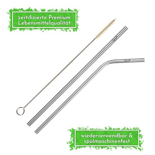 Edelstahl Trinkhalm Strohhalm Set