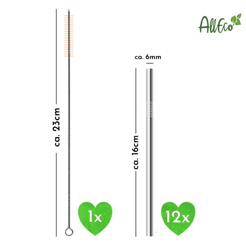 Edelstahl Trinkhalm Strohhalm Set