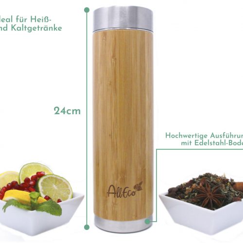 Teebereiter To-Go Teekanne Teeflasche To-Go Isolierflasche Thermoskanne