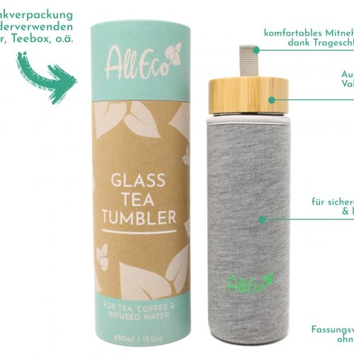 Teebereiter To-Go Teekanne Teeflasche To-Go Isolierflasche Thermoskanne