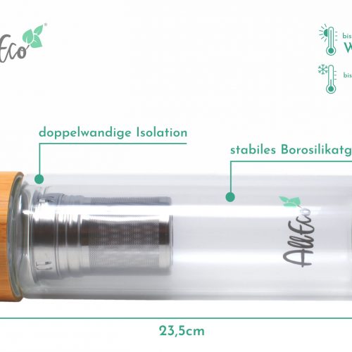 Teebereiter To-Go Teekanne Teeflasche To-Go Isolierflasche Thermoskanne