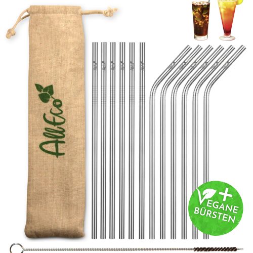 Edelstahl Trinkhalm Strohhalm Set
