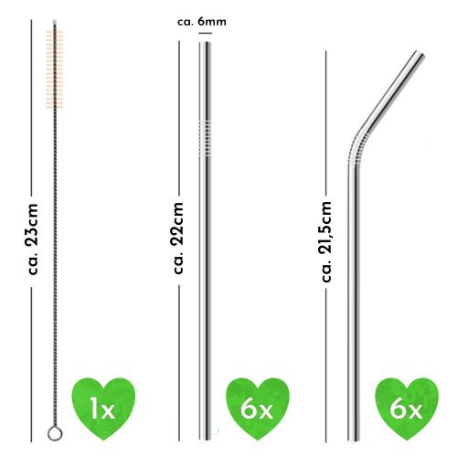Edelstahl Trinkhalm Strohhalm Set