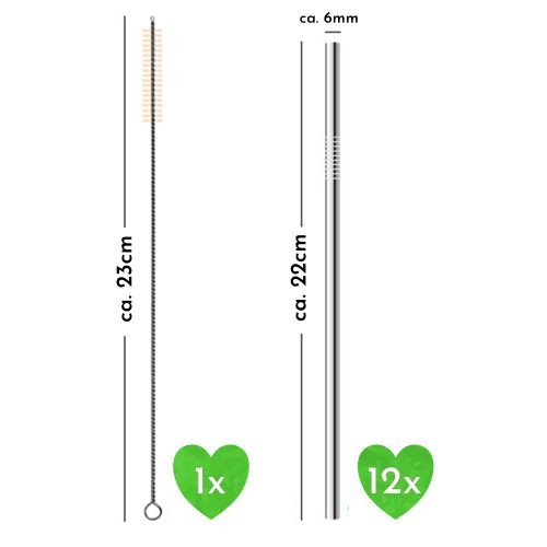Edelstahl Trinkhalm Strohhalm Set