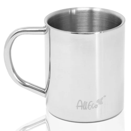 AllEco Edelstahl-Thermobecher mit Henkel, doppelwandig