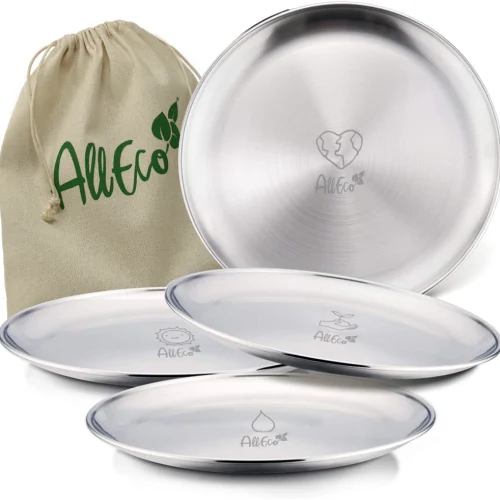 Camping-Teller 4er-Set, Ø 20 cm