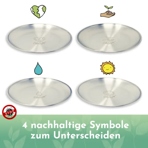 AllEco Edelstahl Camping-Teller 4er-Set 30 cm – Ansicht 2