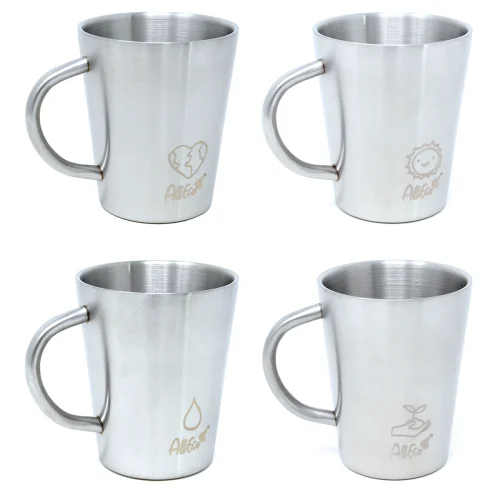 Thermobecher mit Henkel 4er-Set