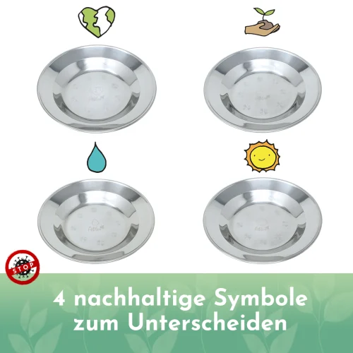 AllEco Edelstahl Camping-Teller tief 4er-Set – Ansicht 2