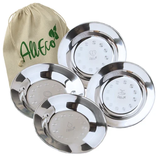 Camping-Teller tief 4er-Set, Ø 22 cm