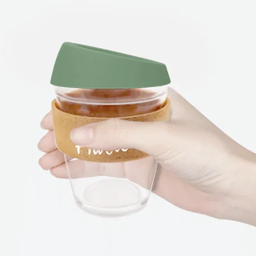 AllEco Kaffeebecher to go aus Glas mit Korkmanschette – Ansicht 2